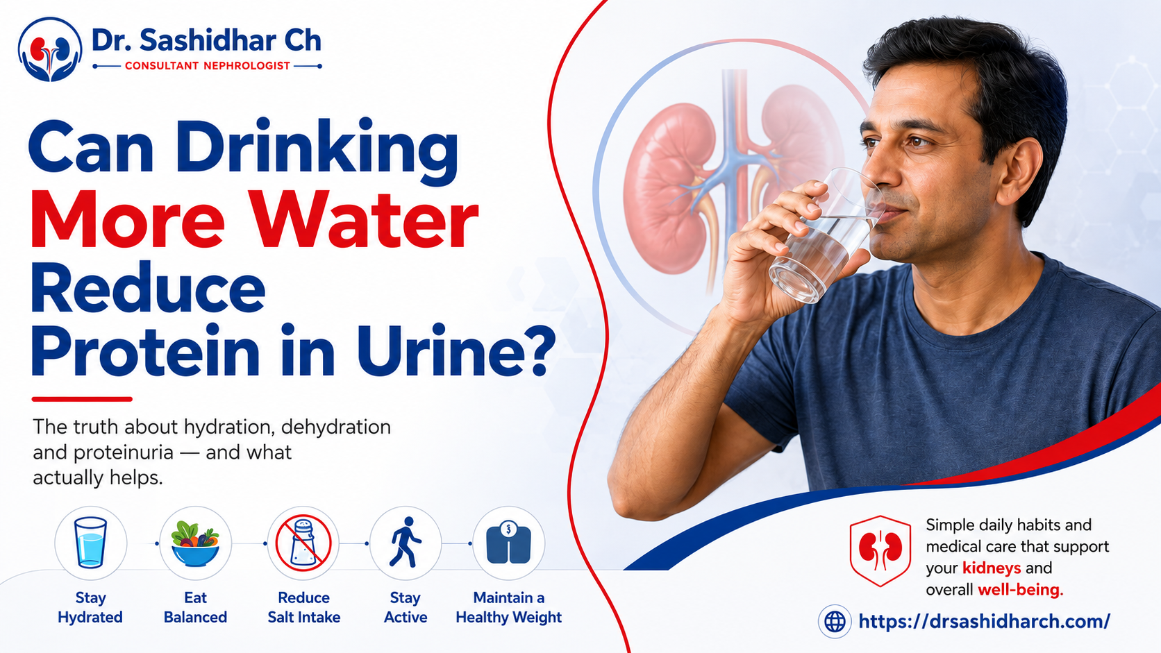 Can drinking more water reduce protein in urine?